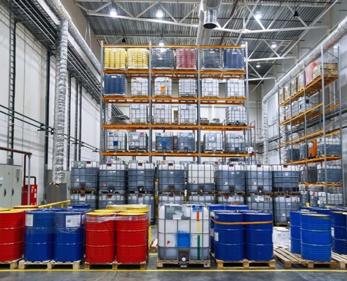 Large Hazmat Warehouse With Materials